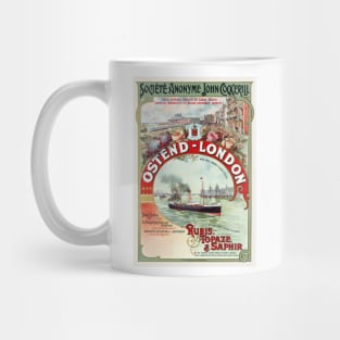 Ostend - London Belgium Vintage Poster 1900 Mug